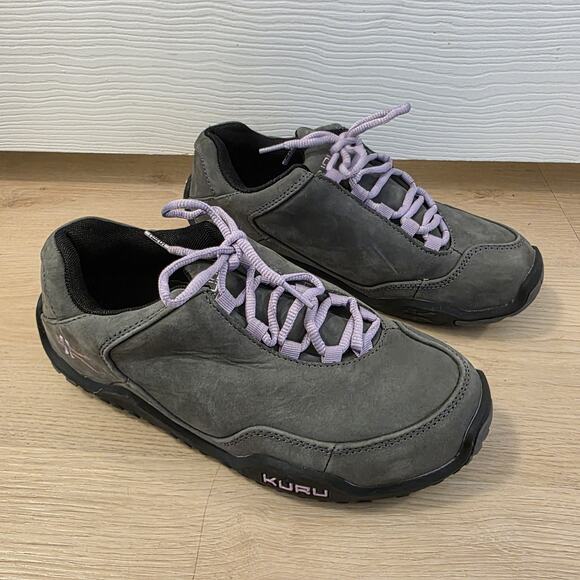 Kuru Gray Suede Purple Chicane Grunge Outdoor Hiking Sneakers Size 8 Wide - Picture 2 of 8